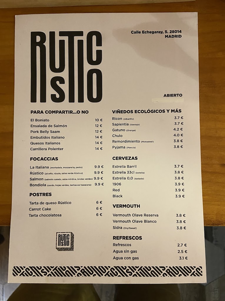 Rustico Madrid - Bar de vinos, café de especialidad y focacceria - Foto 3